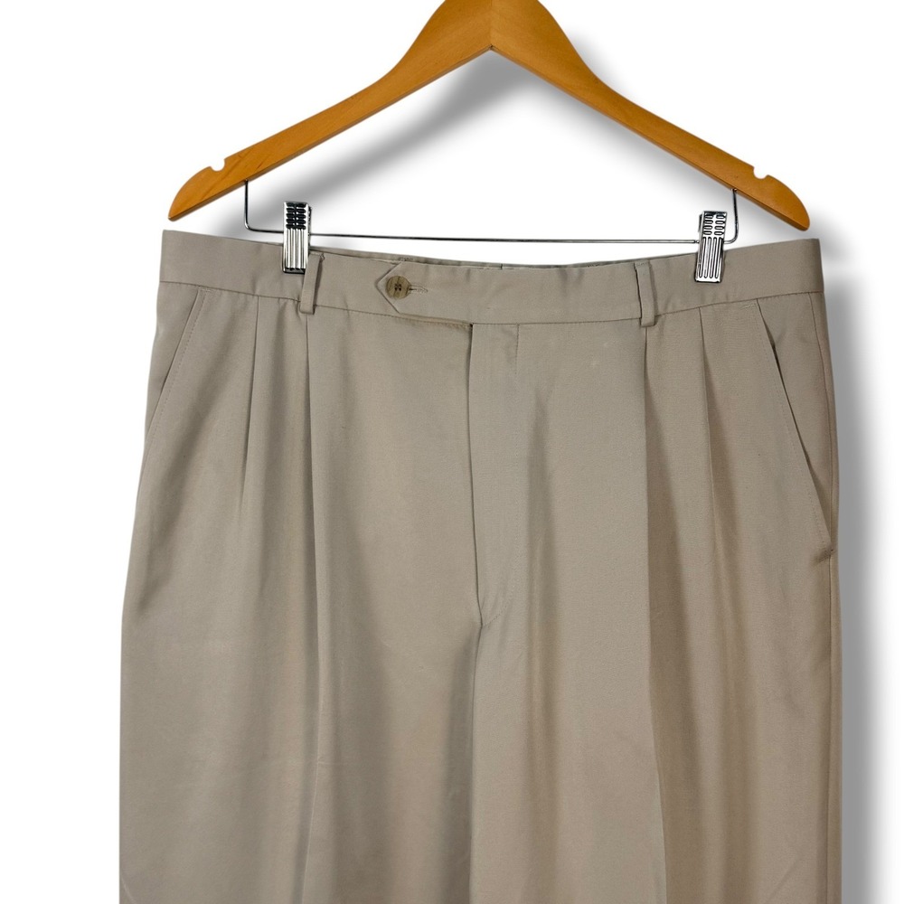 Ballin Dress Pants Mens 36x32 Khaki Pleated Relaxed Cotton Blend Canada